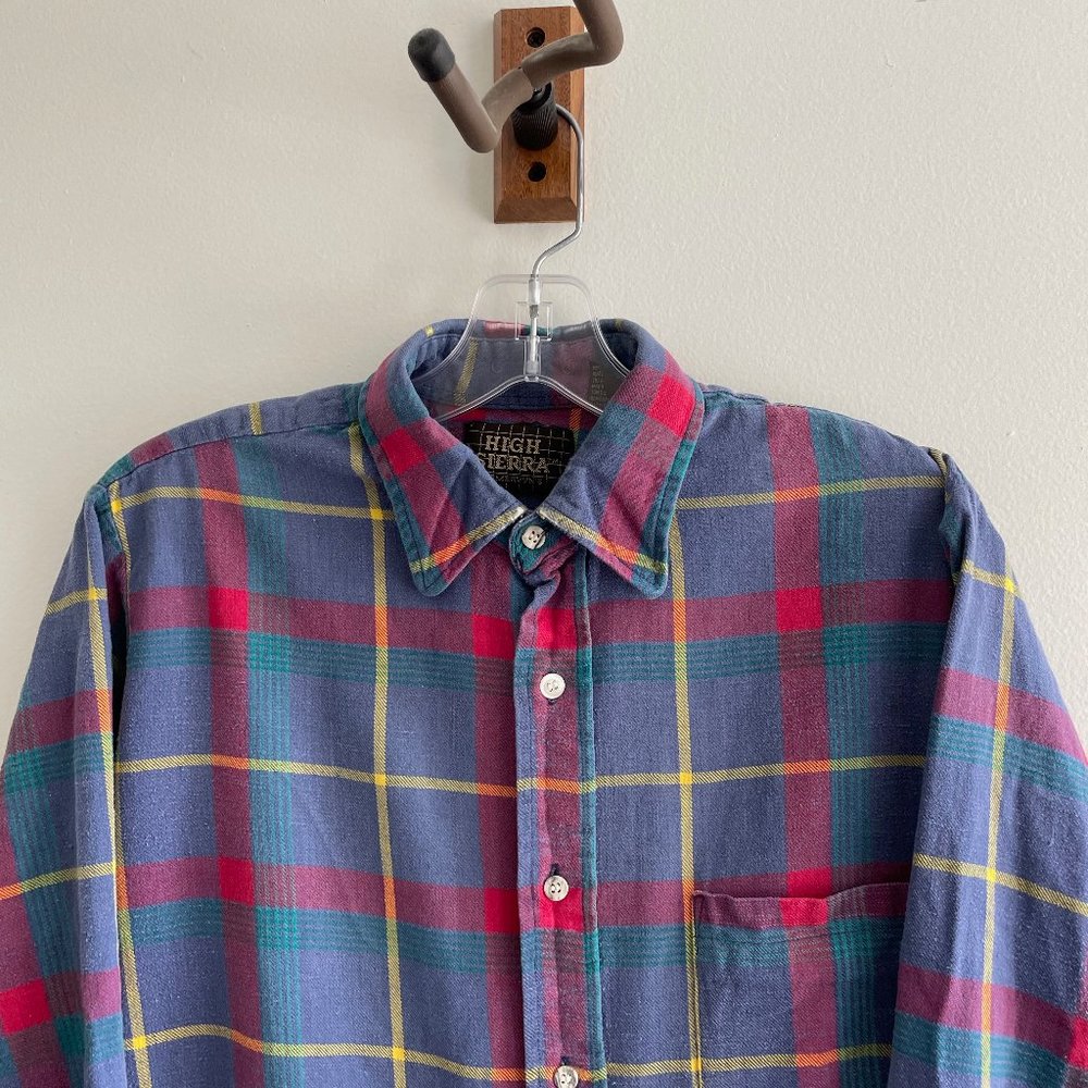 Vintage High Sierra Mens S Flannel Multicolor Shirt